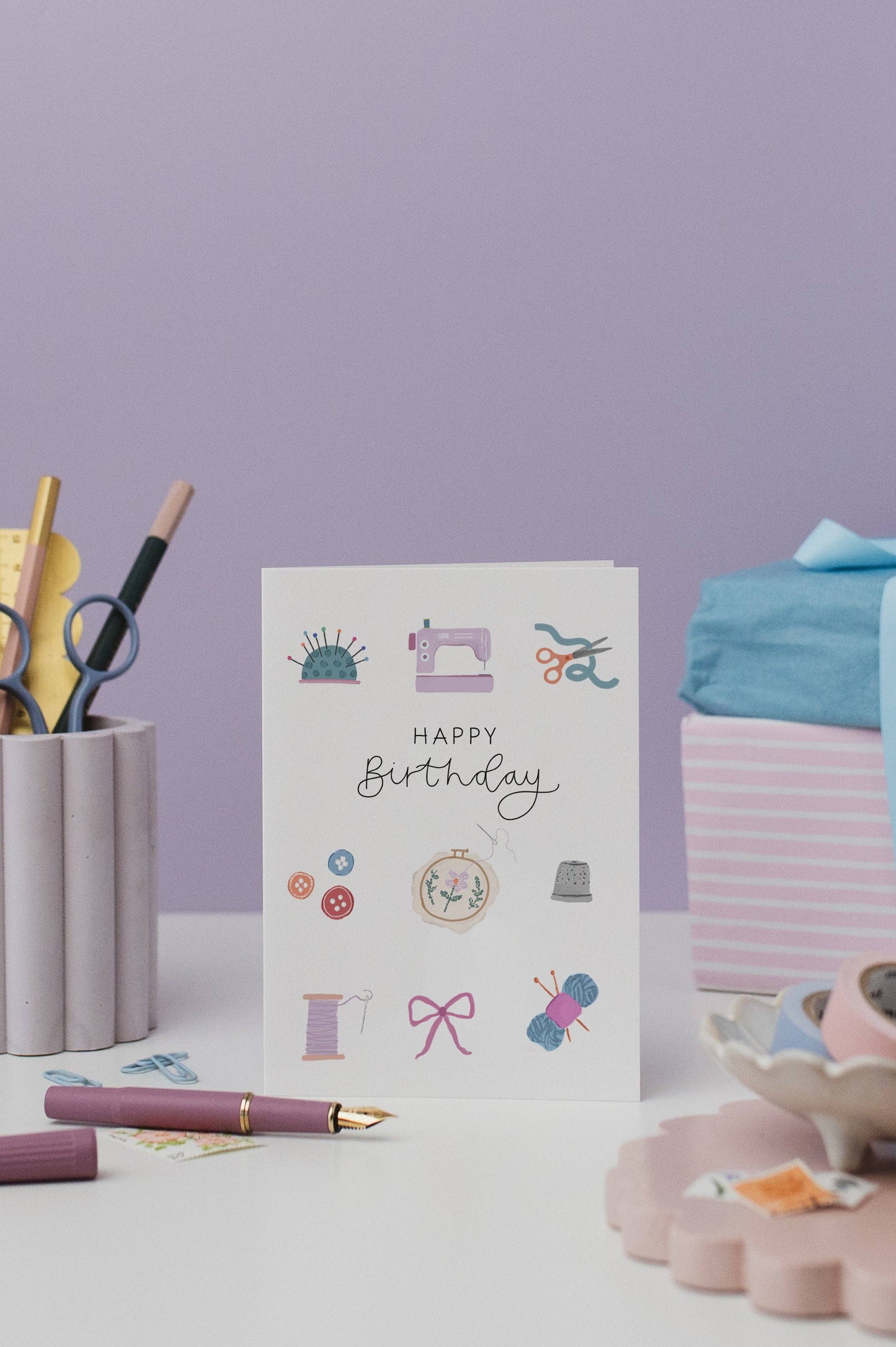 Elizabeth Mugridge - Sewing Birthday Card