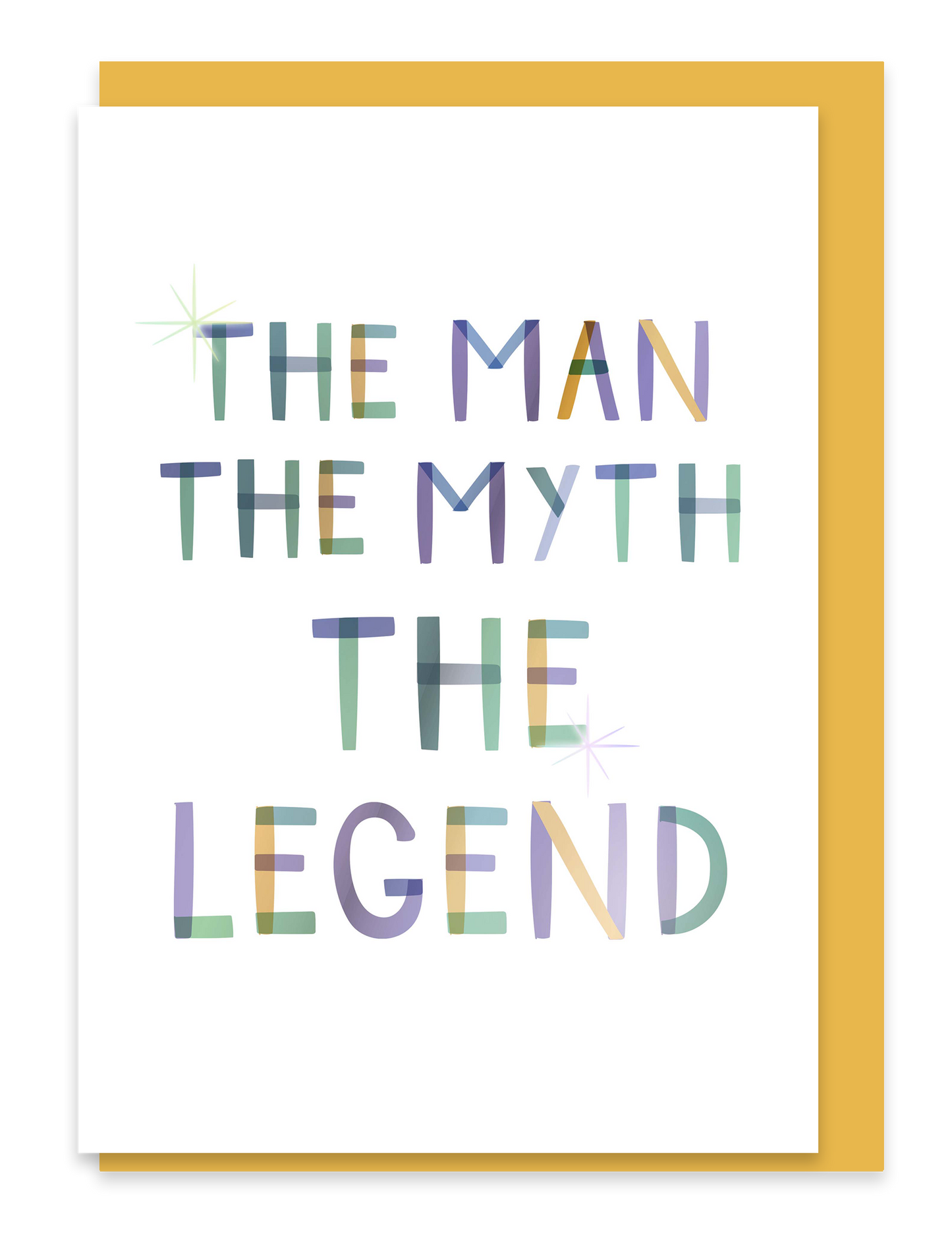 Two For Joy Illustration - The Man Myth Legend. Birthday Father’s Day Foiled Card