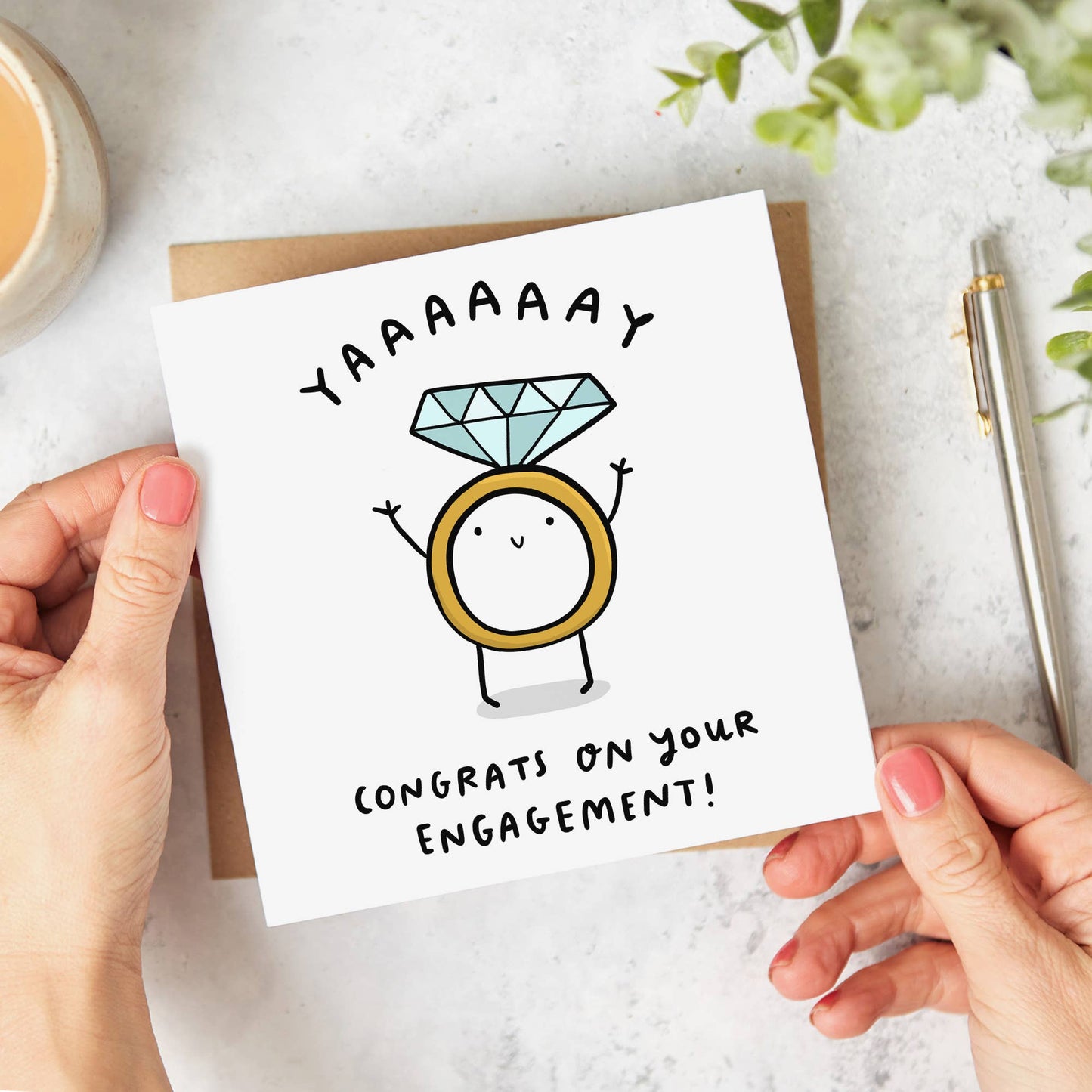 Funny Engagement Card - Yay