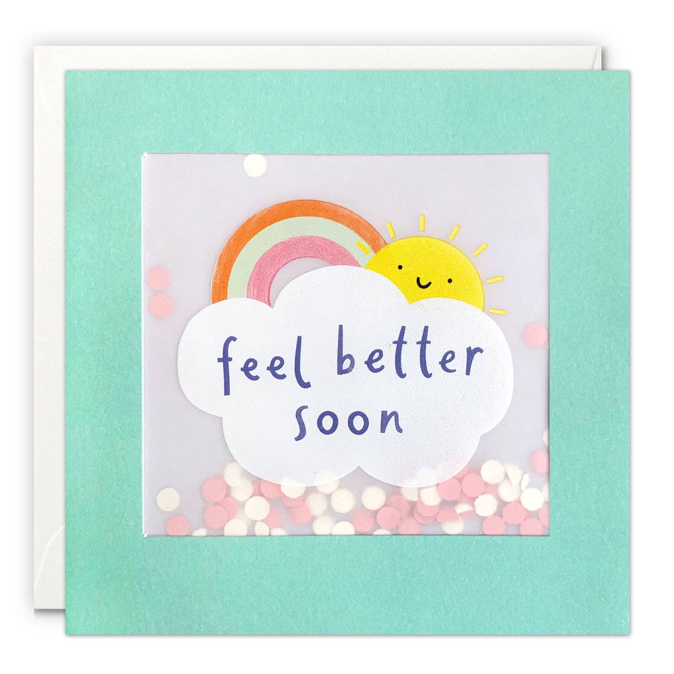 James Ellis - Rainbow Confetti Get Well Soon Card - Paper Shakies