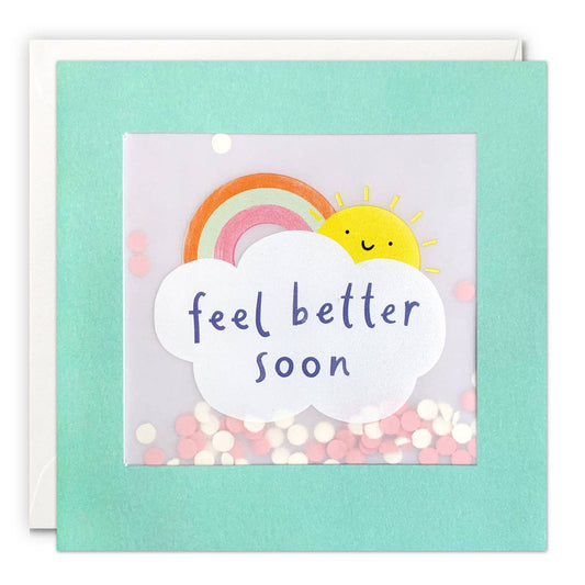 James Ellis - Rainbow Confetti Get Well Soon Card - Paper Shakies