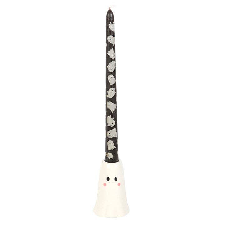 Something Different Wholesale - Sweet Halloween Ghost Candle Holder with Taper Candle
