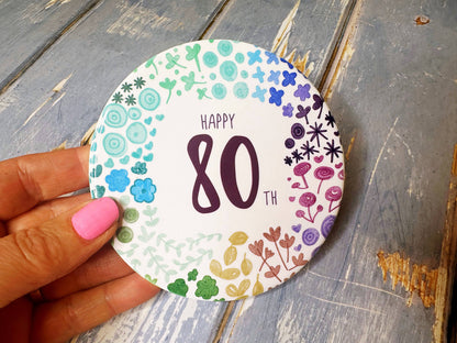 Little Heart - 80 Round Floral Ceramic Coaster