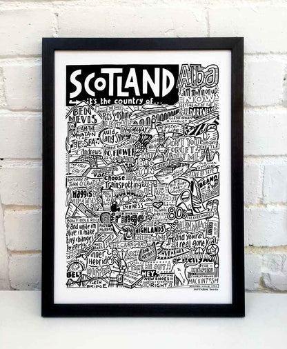 Sketchbook Design - Scotland Landmarks It's The Country Of Art Print