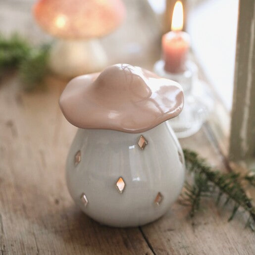 Pink Ceramic Toadstool Wax Burner
