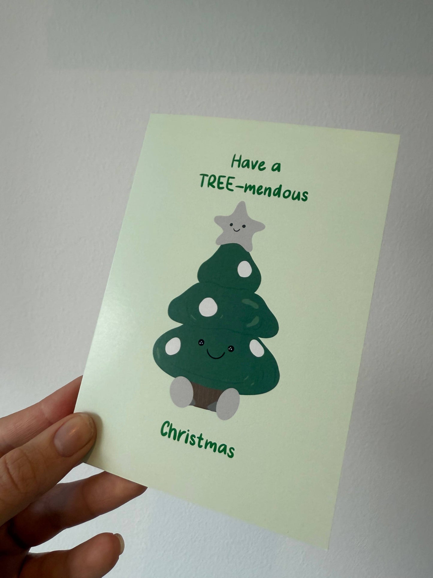 Gallerybylara - "Have a tree-mendous Christmas" card. Cuddly toy. A6.