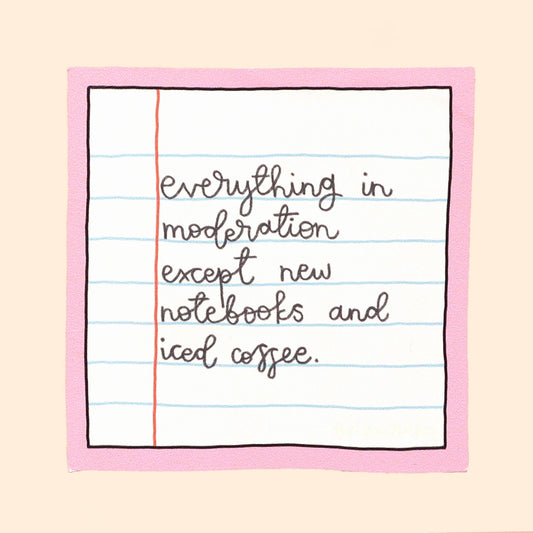 Oh, Laura - Vinyl Sticker - New notebooks and iced coffee