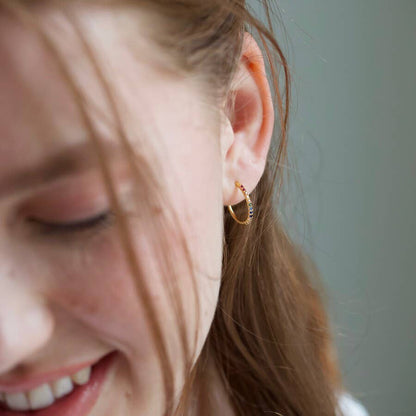 Lisa Angel - Rainbow Crystal Hoop Earrings in Gold