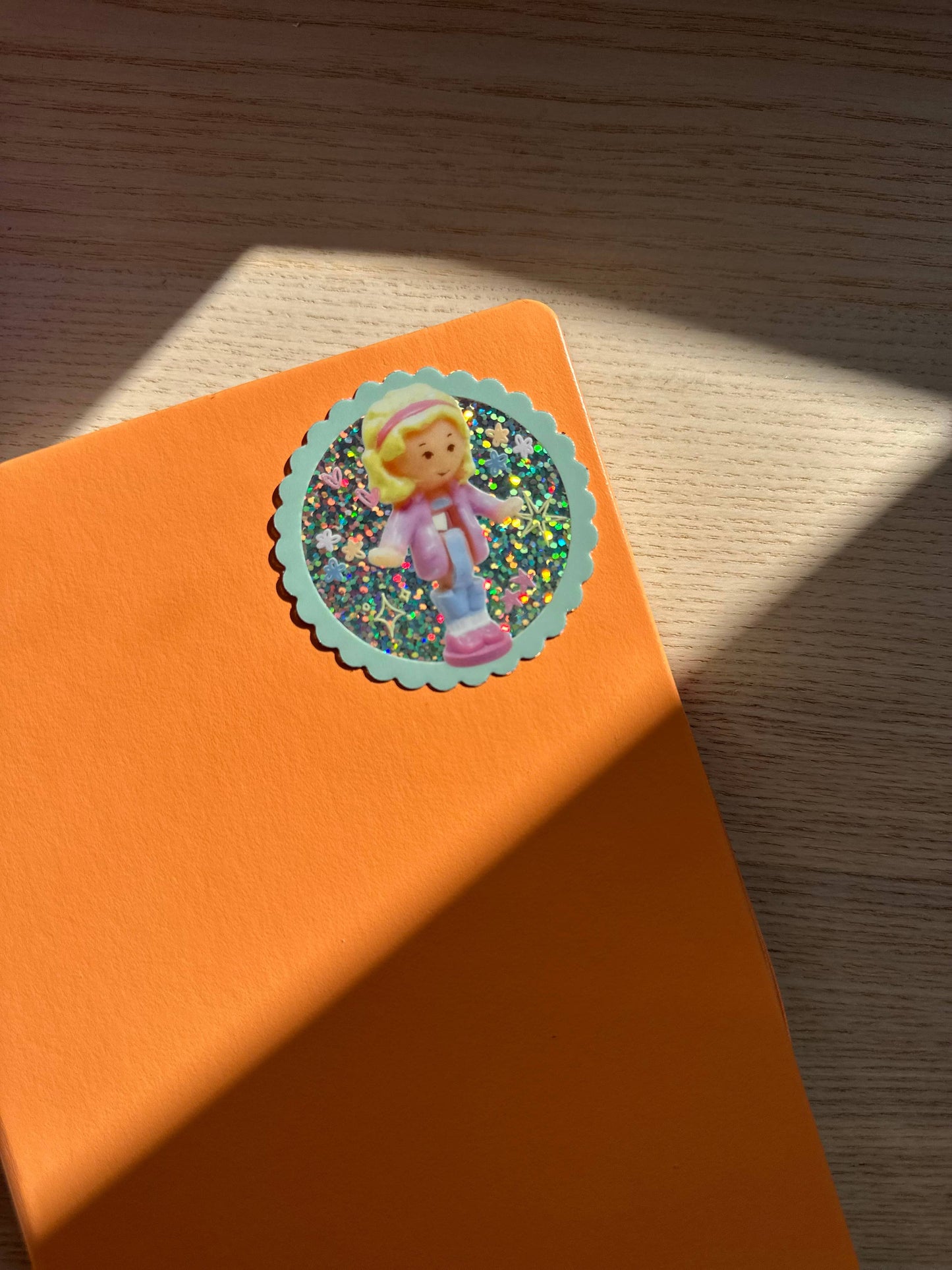 Shellflower - Polly Pocket Girl Glitter Vinyl Sticker 