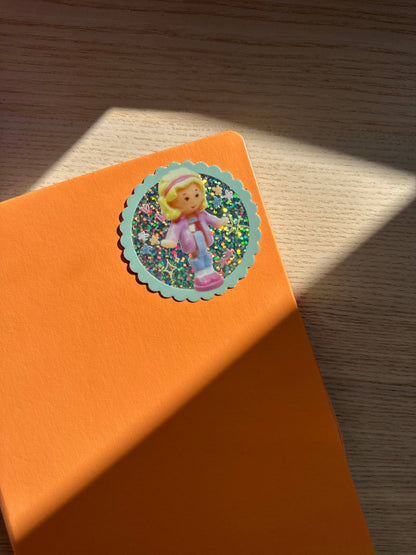 Shellflower - Polly Pocket Girl Glitter Vinyl Sticker 