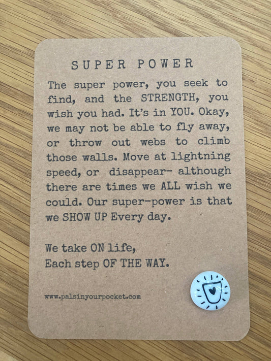 Pals in your Pocket - Superhero Strength Card With Comforting Words