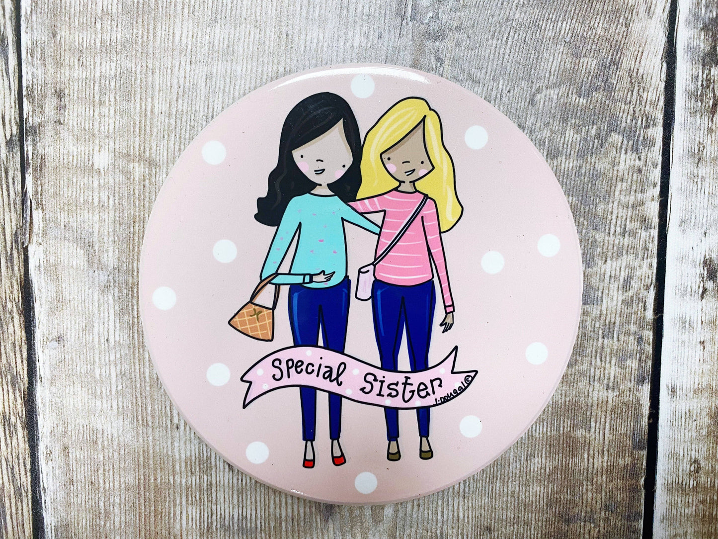 Little Heart - Special Sister Round Ceramic Coaster