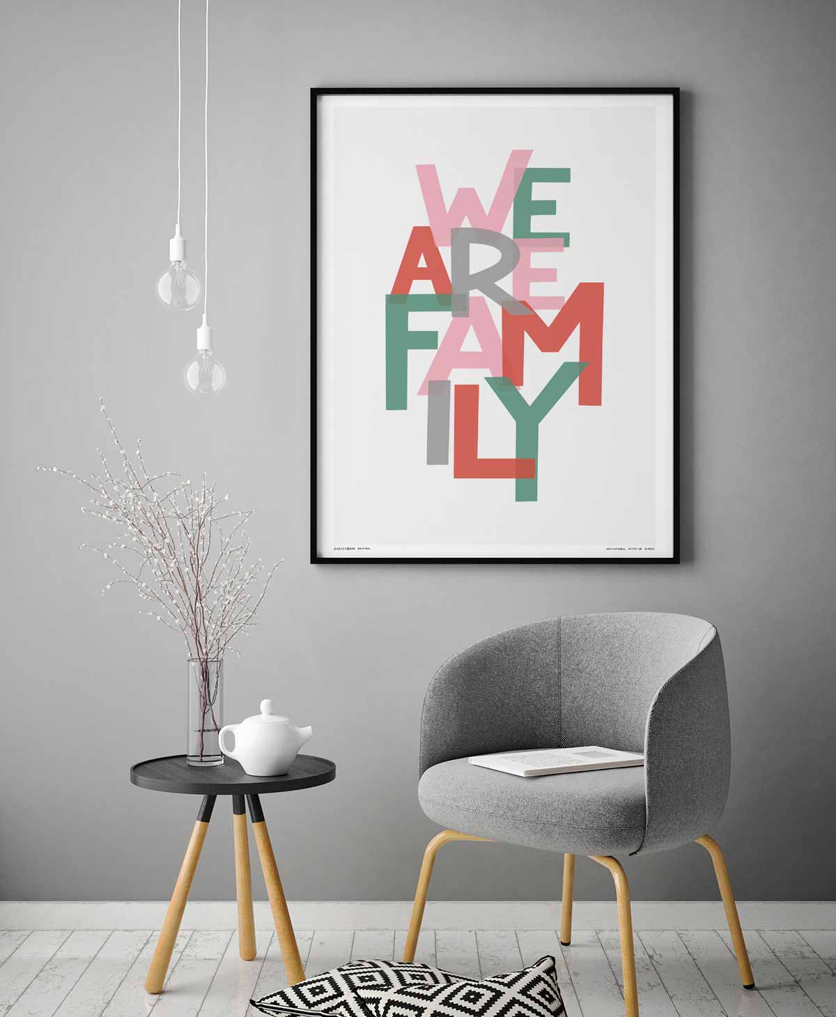 Sketchbook Design - We Are Family Song Lyric Typography Print