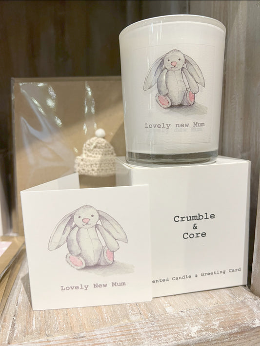 New Mum Boxed candle and mini greeting card
