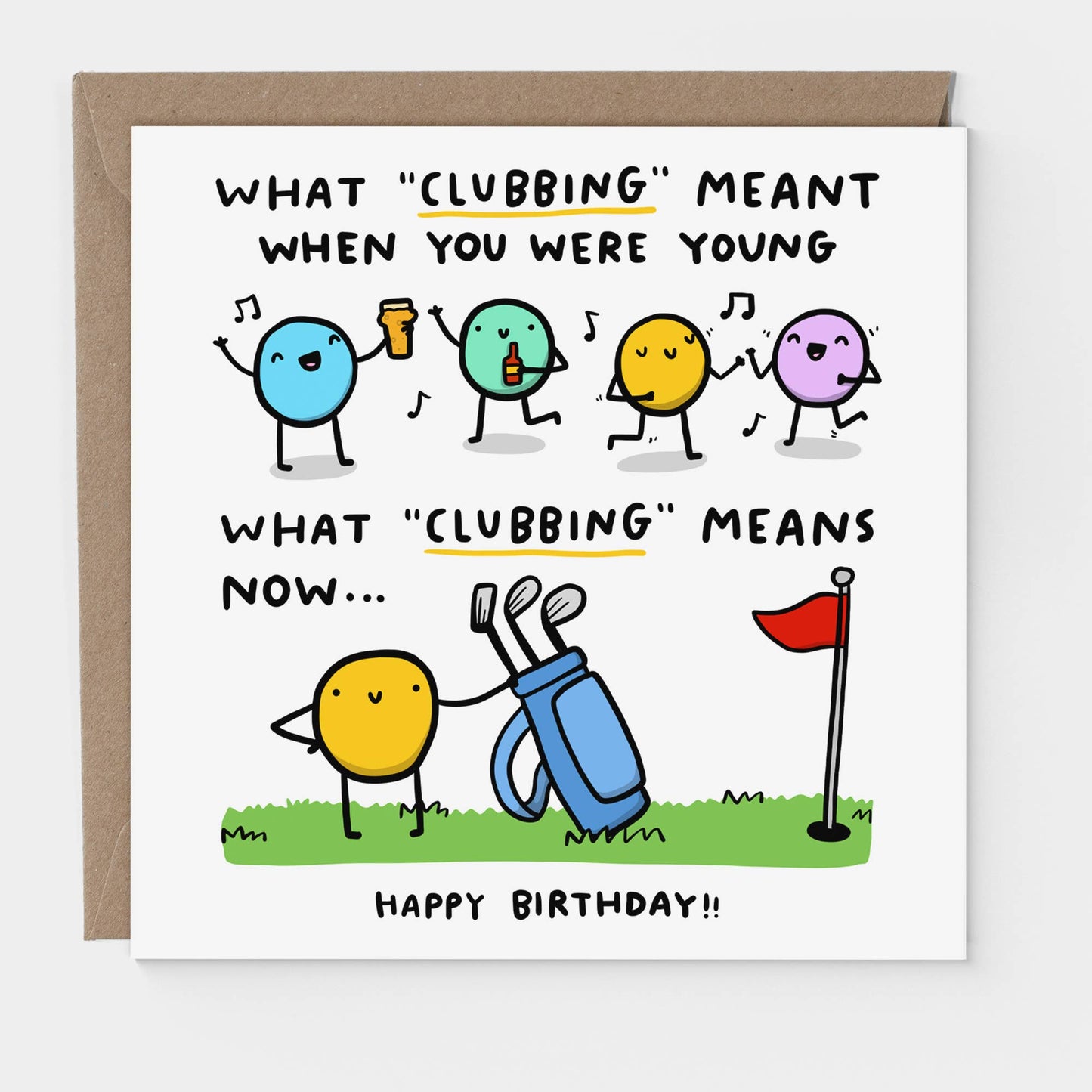 Clubbing - Funny Golf Birthday Card