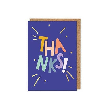Zoe Spry - Gold Foiled 'thanks!' Letters Thank You Greetings Card