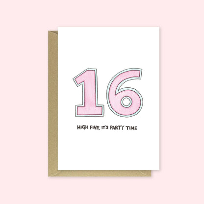 Nova & Me - Age 16, High Five It's Party Time, Birthday Card