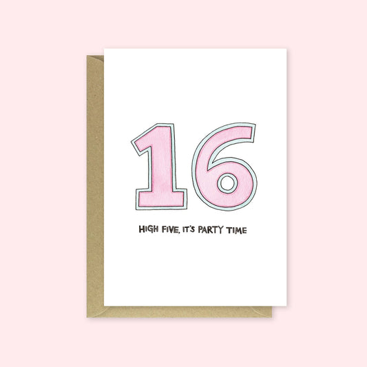 Nova & Me - Age 16, High Five It's Party Time, Birthday Card