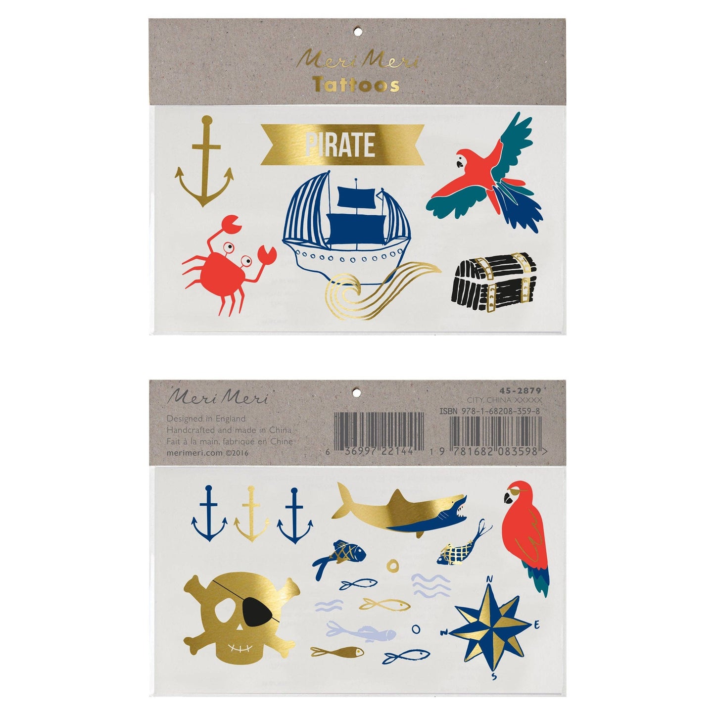 Meri Meri - Pirate's Bounty Large Temporary Tattoos