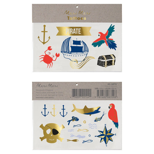 Meri Meri - Pirate's Bounty Large Temporary Tattoos