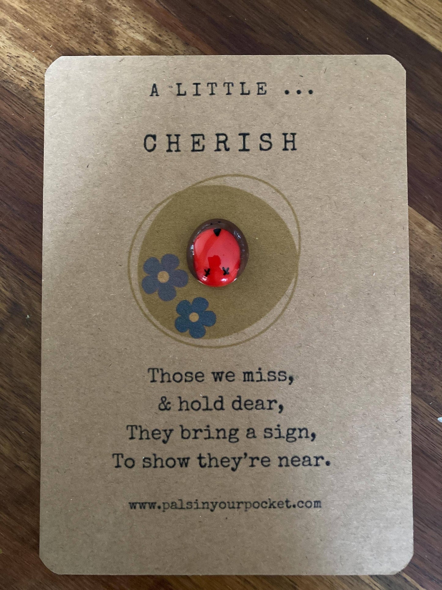 Pals in your Pocket - Robin Pebble Grave Marker - Outdoor Sympathy Gift