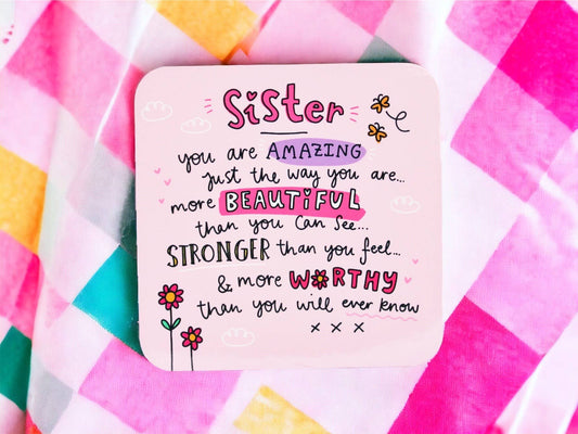 Feel Good Gift co. - Sister Coaster - Non-Slip Feature