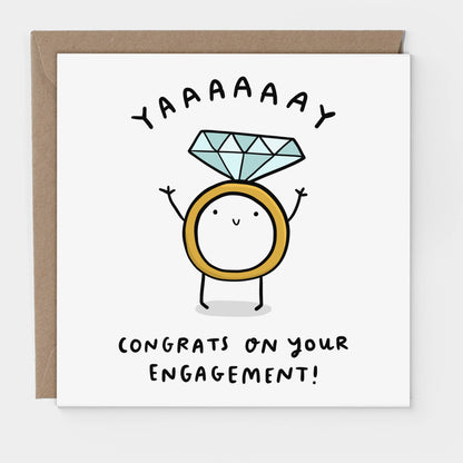 Funny Engagement Card - Yay