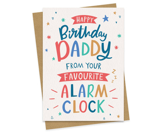 Dotty Black - Daddy's Favourite Alarm Clock Card Birthday Card