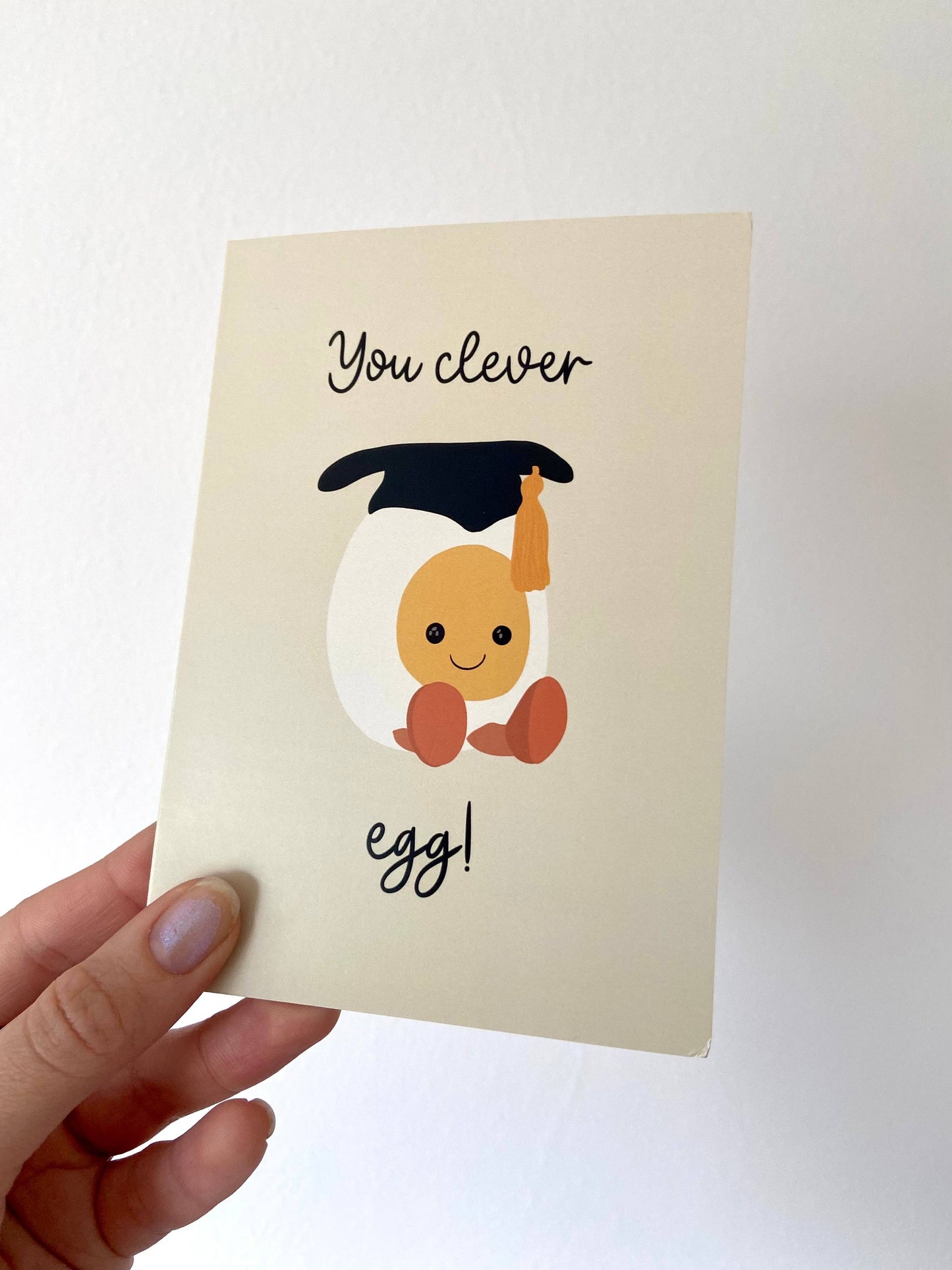 Graduation card. "Clever Egg". Jellycat inspired design