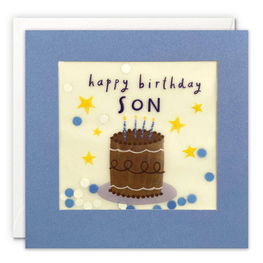James Ellis - Son Cake Confetti Birthday Card - Paper Shakies