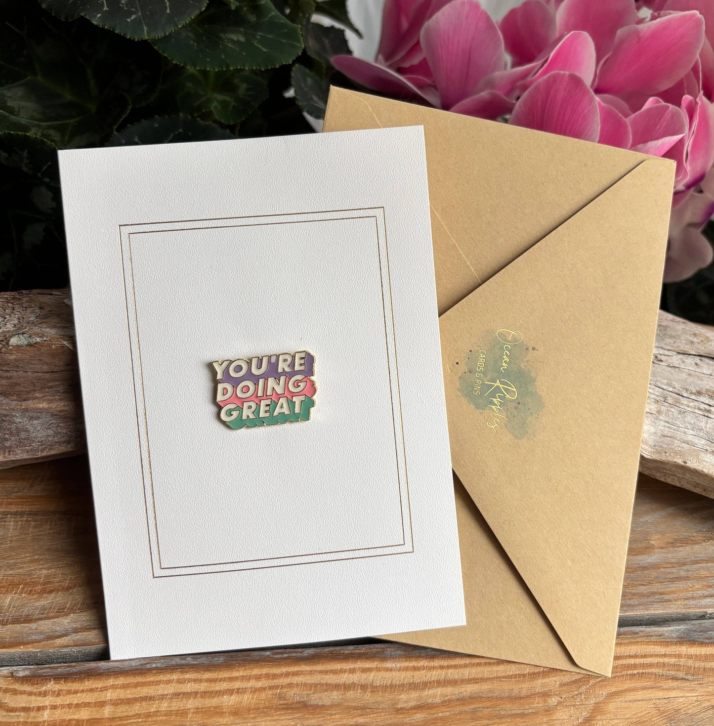 Ocean Ripples - You're Doing Great Pin Badge Card