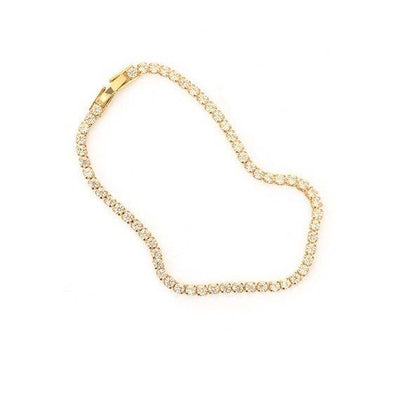 White Leaf - Cubic Zirconia Bracelet in Gold and Clear