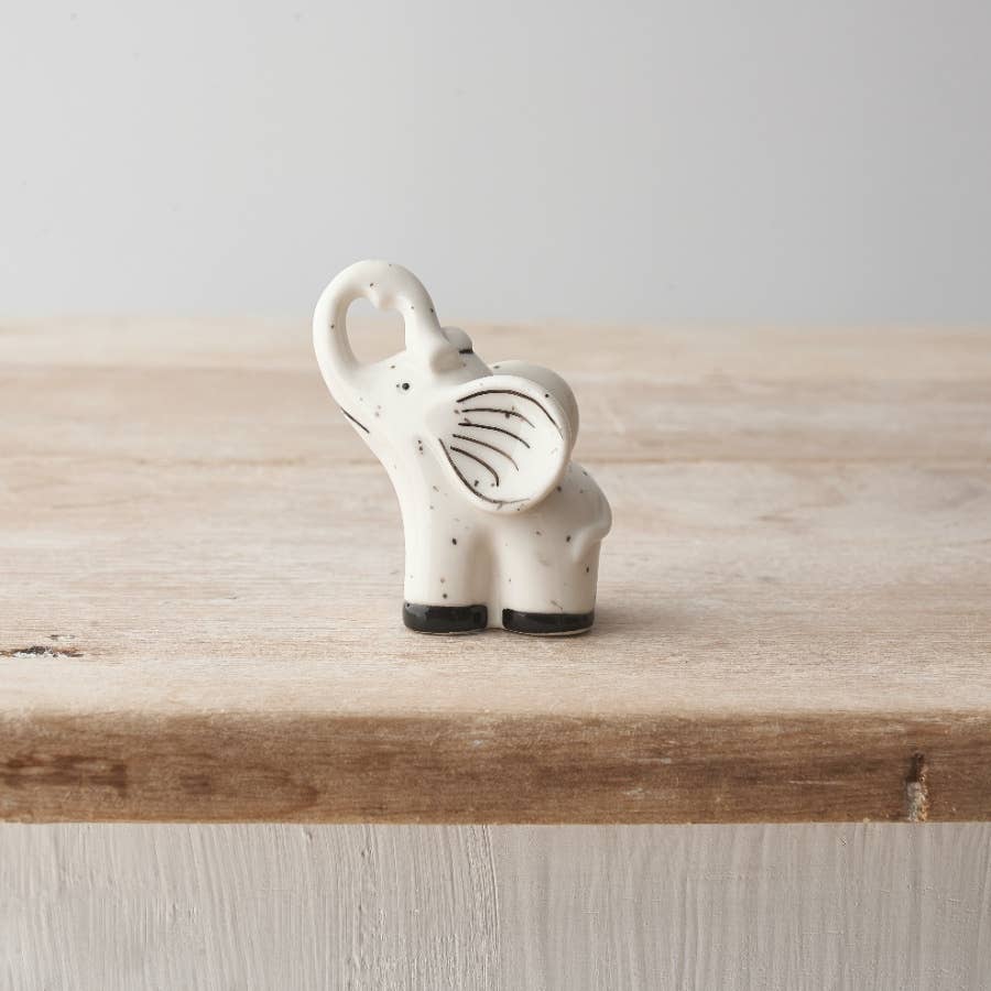 Speckle white Porcelain Elephant - baby gift