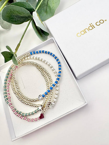 Candi Co Jewellery - Pastel Seed Beaded Charm Bracelet