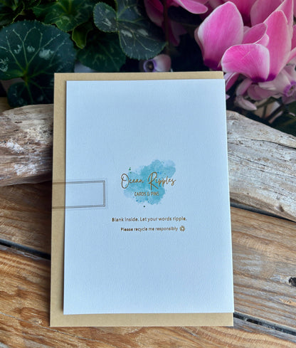 Ocean Ripples - Rock Paper Scissors Pin Badge Card