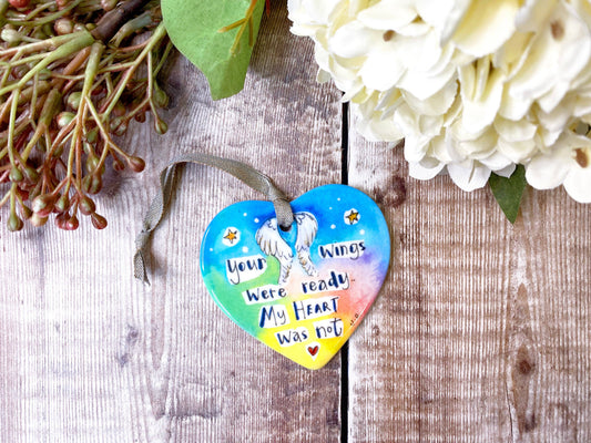 Little Heart - You're wings were ready, my heart was not Ceramic Heart