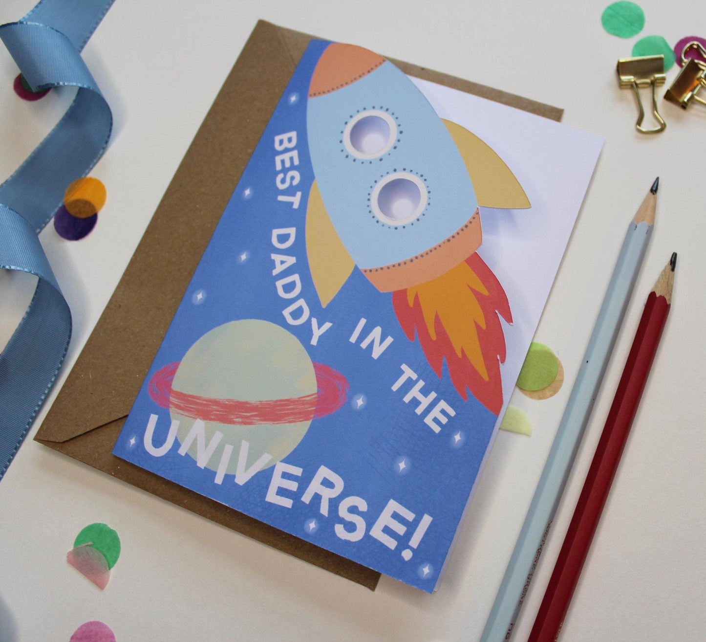 Ellice Owens Designs - Space Rocket Daddy Card for Father’s Day or Birthday