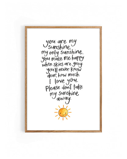 Nova & Me - You Are My Sunshine A4 Print