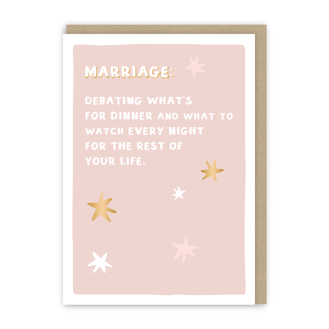 In Real Life - Marriage Definition Wedding Card