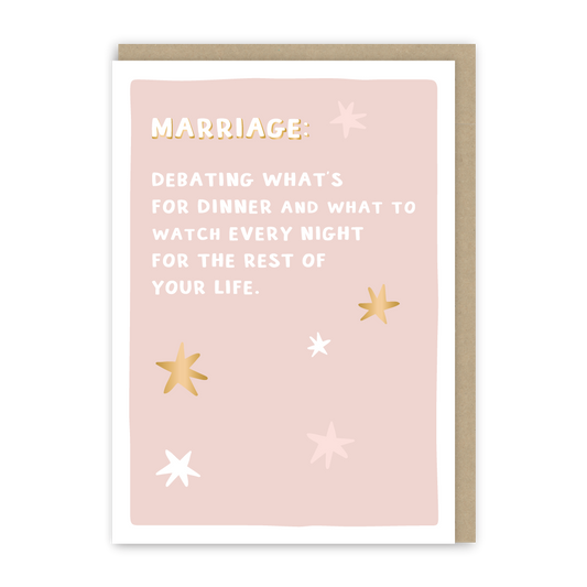 In Real Life - Marriage Definition Wedding Card