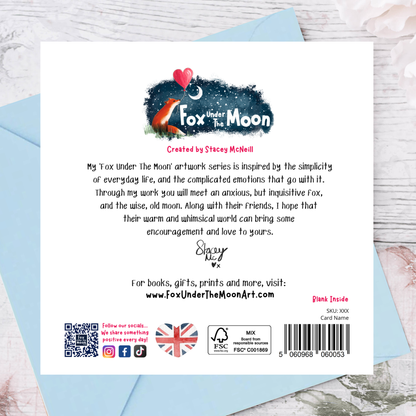 Fox Under The Moon - "Hand In Hand" Foiled Wedding / Anniversary Card
