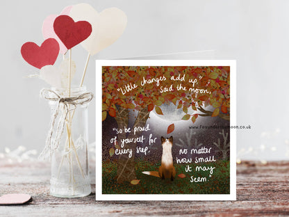 Fox Under The Moon - Greeting Card - Changes