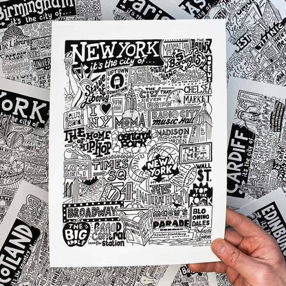 Sketchbook Design - New York City Landmarks It's The City Of Art Print