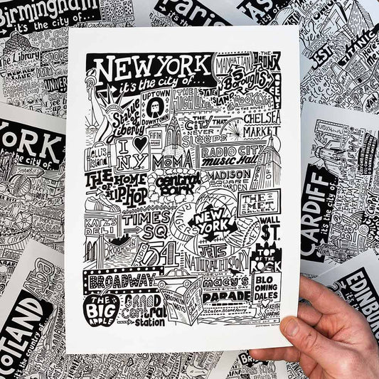 Sketchbook Design - New York City Landmarks It's The City Of Art Print