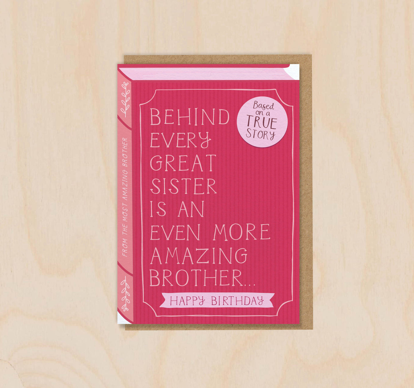 Two For Joy Illustration - Behind Every Great Sister is an Amazing Brother Card