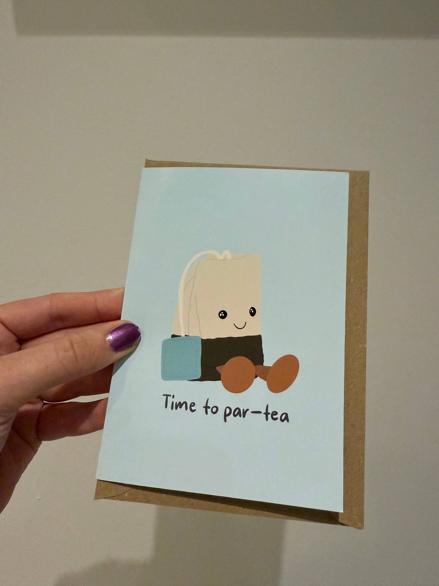 Gallerybylara - “Time to par-tea" birthday card. Teabag. A6 - Jellycat inspired