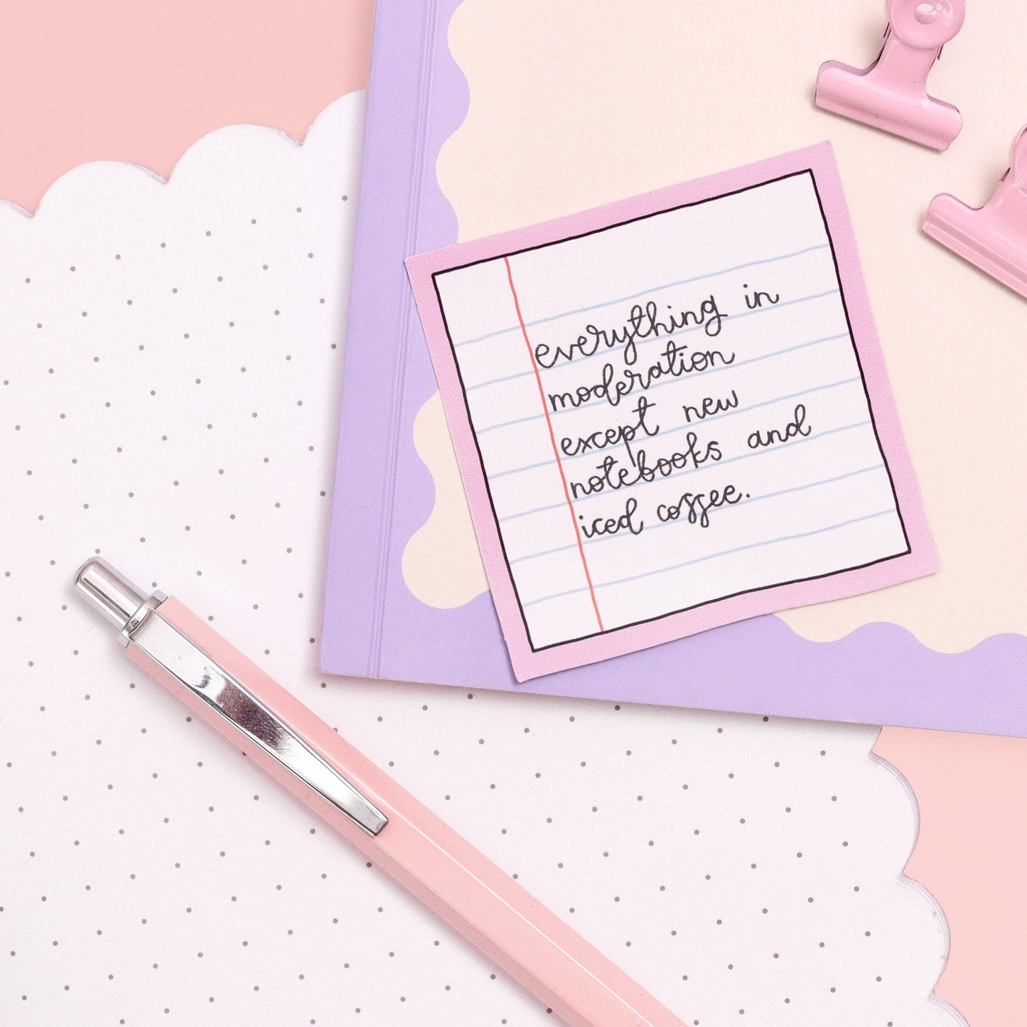 Oh, Laura - Vinyl Sticker - New notebooks and iced coffee