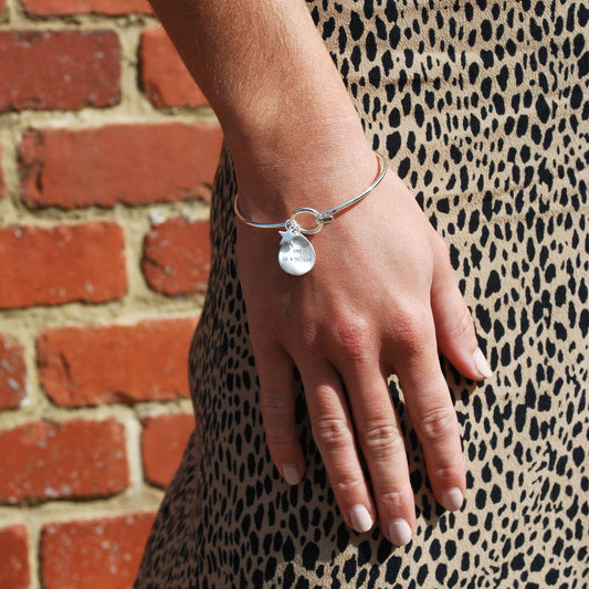White Leaf - "One in a Million" Bangle in Matt Silver