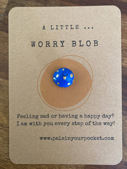 Pals in your Pocket - Anxiety Relief Painted Worry Pebble with Greeting Card