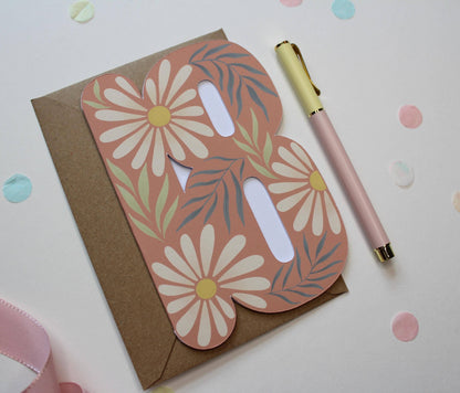 Ellice Owens Designs - Floral 18th Birthday Card for Her, Unique Cut Out Card